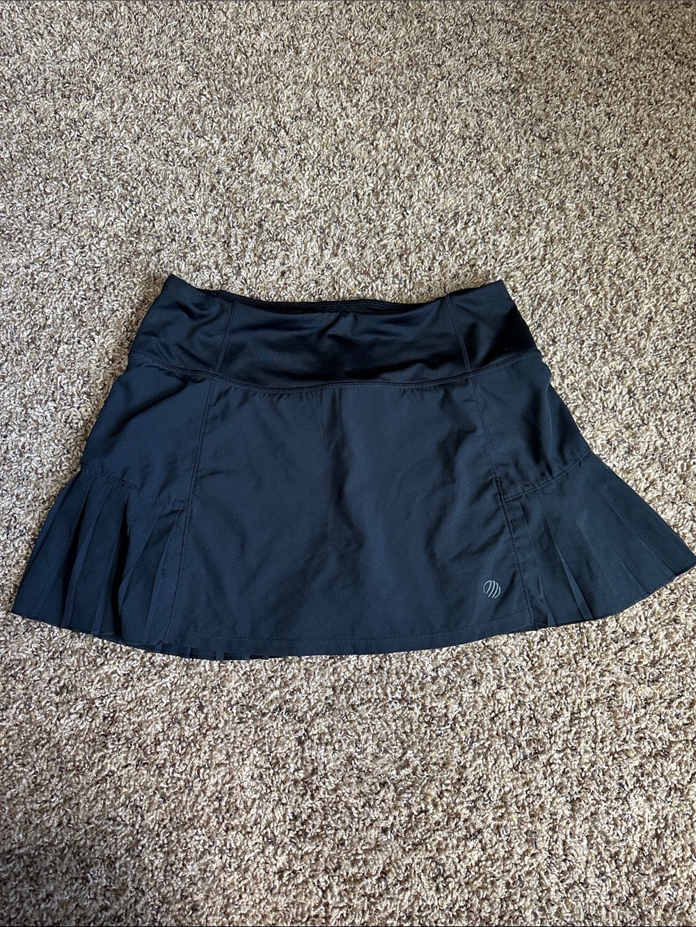 Black Athletic Pleated Tennis Skirt - Unbranded